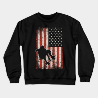 USA Flag Skateboarding Crewneck Sweatshirt